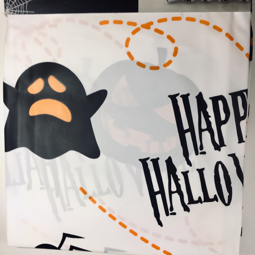 Happy Halloween Peva Shower Curtain Ghost Spider
